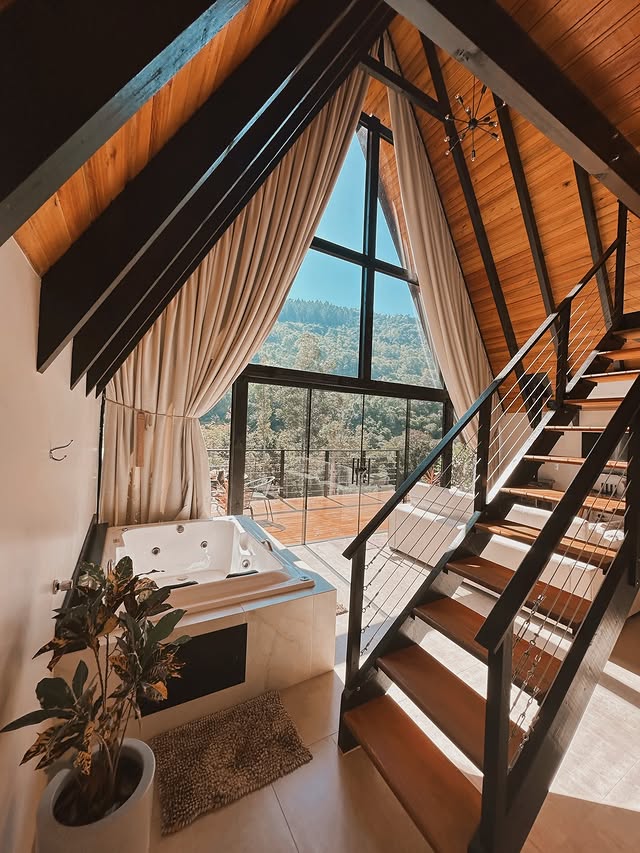 Banheira de hidromassagem com cortinas